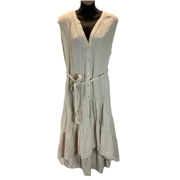 Anthropologie Drew Dresses & Skirts - Anthropologie DREW Gauze tank Ivory midi dress size LG flowy lightweight neutral